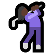 Emoji 🏌🏿‍♀️ Golfista Donna: Carnagione Scura su Microsoft Windows 11.