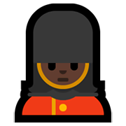 Emoji 💂🏿‍♀️ Guardia Donna: Carnagione Scura su Microsoft Windows 11.