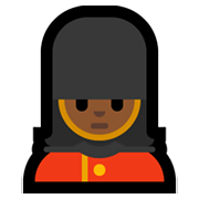 💂🏾‍♀️ Emoji Guarda Mulher: Pele Morena Escura na Microsoft Windows 11.