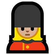 Emoji 💂🏼‍♀️ Guardia Donna: Carnagione Abbastanza Chiara su Microsoft Windows 11.