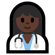 👩🏿‍⚕️ Emoji Mulher Profissional Da Saúde: Pele Escura na Microsoft Windows 11.