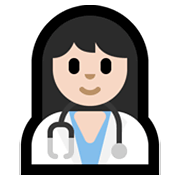 Emoji 👩🏻‍⚕️ Operatrice Sanitaria: Carnagione Chiara su Microsoft Windows 11.