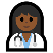👩🏾‍⚕️ Emoji Profesional Sanitario Mujer: Tono De Piel Oscuro Medio en Microsoft Windows 11.