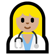 Emoji Profesional Sanitario Mujer Tono De Piel Claro Medio En Microsoft Windows