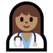Emoji 👩🏽‍⚕️ Operatrice Sanitaria: Carnagione Olivastra su Microsoft Windows 11.