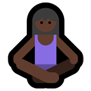 🧘🏿‍♀️ Emoji Mujer En Posición De Loto: Tono De Piel Oscuro en Microsoft Windows 11.