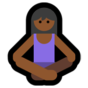 🧘🏾‍♀️ Emoji Mujer En Posición De Loto: Tono De Piel Oscuro Medio en Microsoft Windows 11.