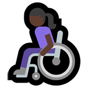 👩🏿‍🦽 Emoji Frau in manuellem Rollstuhl: dunkle Hautfarbe Microsoft Windows 11.