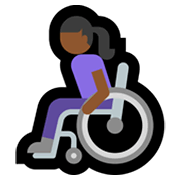 👩🏾‍🦽 Emoji Mulher Em Cadeira De Rodas Manual: Pele Morena Escura na Microsoft Windows 11.