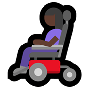 👩🏿‍🦼 Emoji Mulher Em Cadeira De Rodas Motorizada: Pele Escura na Microsoft Windows 11.