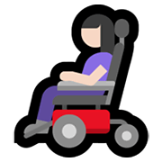 👩🏻‍🦼 Emoji Frau in elektrischem Rollstuhl: helle Hautfarbe Microsoft Windows 11.