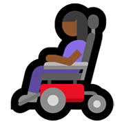 👩🏾‍🦼 Emoji Mulher Em Cadeira De Rodas Motorizada: Pele Morena Escura na Microsoft Windows 11.