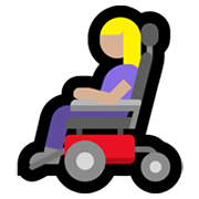 👩🏼‍🦼 Emoji Frau in elektrischem Rollstuhl: mittelhelle Hautfarbe Microsoft Windows 11.