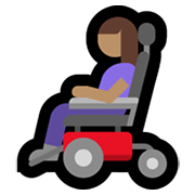 Emoji 👩🏽‍🦼 Donna Su Sedia A Rotelle Motorizzata: Carnagione Olivastra su Microsoft Windows 11.