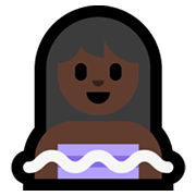 🧖🏿‍♀️ Emoji Mujer En Una Sauna: Tono De Piel Oscuro en Microsoft Windows 11.
