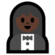 🤵🏿‍♀️ Emoji Mulher De Smoking: Pele Escura na Microsoft Windows 11.