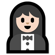 🤵🏻‍♀️ Emoji Mujer Con Esmoquin: Tono De Piel Claro en Microsoft Windows 11.