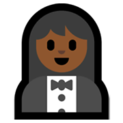 🤵🏾‍♀️ Emoji Mujer Con Esmoquin: Tono De Piel Oscuro Medio en Microsoft Windows 11.