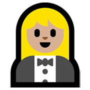 🤵🏼‍♀️ Emoji Mujer Con Esmoquin: Tono De Piel Claro Medio en Microsoft Windows 11.
