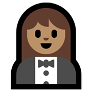 Emoji 🤵🏽‍♀️ Donna In Smoking: Carnagione Olivastra su Microsoft Windows 11.