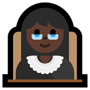 👩🏿‍⚖️ Emoji Juíza: Pele Escura na Microsoft Windows 11.