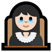 Émoji 👩🏻‍⚖️ Juge Femme : Peau Claire sur Microsoft Windows 11.