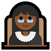👩🏾‍⚖️ Emoji Juíza: Pele Morena Escura na Microsoft Windows 11.