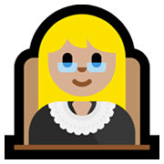 👩🏼‍⚖️ Emoji Juíza: Pele Morena Clara na Microsoft Windows 11.