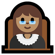 Émoji 👩🏽‍⚖️ Juge Femme : Peau Légèrement Mate sur Microsoft Windows 11.