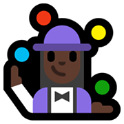 🤹🏿‍♀️ Emoji Jongleurin: dunkle Hautfarbe Microsoft Windows 11.
