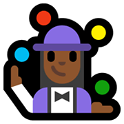 🤹🏾‍♀️ Emoji Jongleurin: mitteldunkle Hautfarbe Microsoft Windows 11.