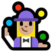 Emoji 🤹🏼‍♀️ Giocoliere Donna: Carnagione Abbastanza Chiara su Microsoft Windows 11.