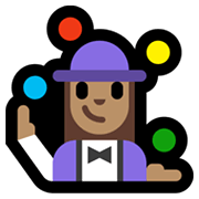 🤹🏽‍♀️ Emoji Jongleurin: mittlere Hautfarbe Microsoft Windows 11.