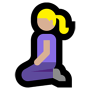 Emoji 🧎🏼‍♀️ Donna Inginocchiata: Carnagione Abbastanza Chiara su Microsoft Windows 11.