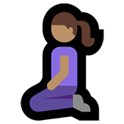 Emoji 🧎🏽‍♀️ Donna Inginocchiata: Carnagione Olivastra su Microsoft Windows 11.