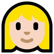 👱🏻‍♀️ Emoji Mulher: Pele Clara E Cabelo Loiro na Microsoft Windows 11.