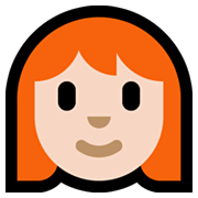 Émoji 👩🏻‍🦰 Femme : Peau Claire Et Cheveux Roux sur Microsoft Windows 11.