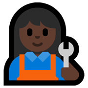 👩🏿‍🔧 Emoji Mechanikerin: dunkle Hautfarbe Microsoft Windows 11.