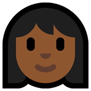 👩🏾 Emoji Mujer: Tono De Piel Oscuro Medio en Microsoft Windows 11.