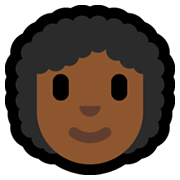 👩🏾‍🦱 Emoji Mulher: Pele Morena Escura E Cabelo Cacheado na Microsoft Windows 11.
