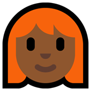 Émoji 👩🏾‍🦰 Femme : Peau Mate Et Cheveux Roux sur Microsoft Windows 11.