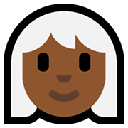 👩🏾‍🦳 Emoji Mujer: Tono De Piel Oscuro Medio Y Pelo Blanco en Microsoft Windows 11.