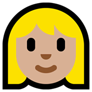 👩🏼 Emoji Frau: mittelhelle Hautfarbe Microsoft Windows 11.