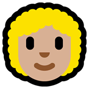 👩🏼‍🦱 Emoji Frau: mittelhelle Hautfarbe, lockiges Haar Microsoft Windows 11.