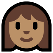 👩🏽 Emoji Frau: mittlere Hautfarbe Microsoft Windows 11.
