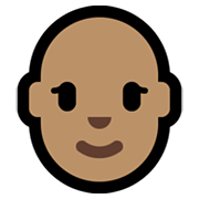 Emoji 👩🏽‍🦲 Donna: Carnagione Olivastra E Calvo su Microsoft Windows 11.