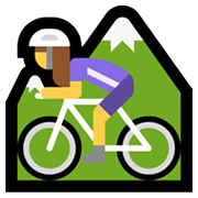 🚵‍♀️ Emoji Mulher Fazendo Mountain Bike na Microsoft Windows 11.