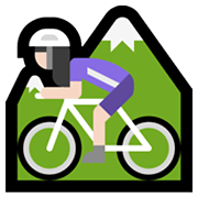 🚵🏻‍♀️ Emoji Mujer En Bicicleta De Montaña: Tono De Piel Claro en Microsoft Windows 11.