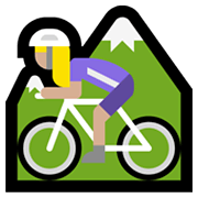 🚵🏼‍♀️ Emoji Mulher Fazendo Mountain Bike: Pele Morena Clara na Microsoft Windows 11.