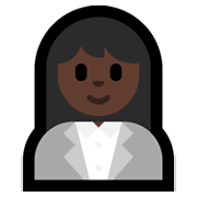 👩🏿‍💼 Emoji Büroangestellte: dunkle Hautfarbe Microsoft Windows 11.